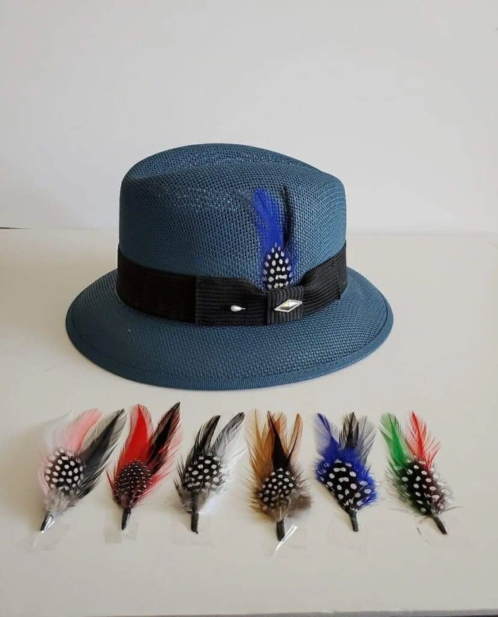 Blue Lowrider Fedora Hat – Stylish Chicano Fashion Accessory