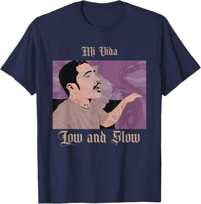 Mi Vida Low and Slow Men T-Shirt – Mexican Lowrider Chicano Hombre Design