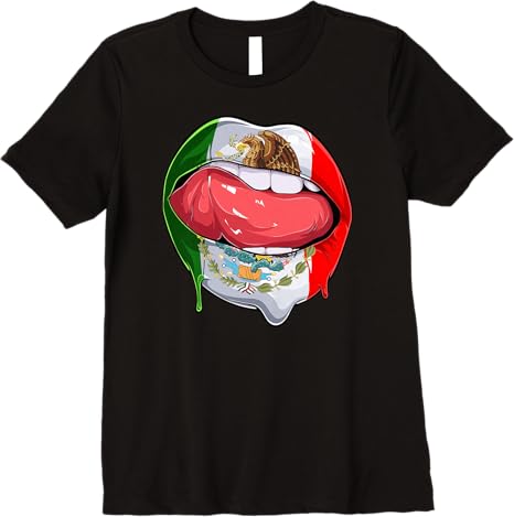 Mexico Flag Lips Women T-Shirt – Stylish Mexican Bandera Lip Design