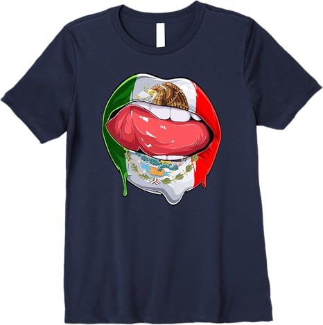 Mexico Flag Lips Women T-Shirt – Stylish Mexican Bandera Lip Design
