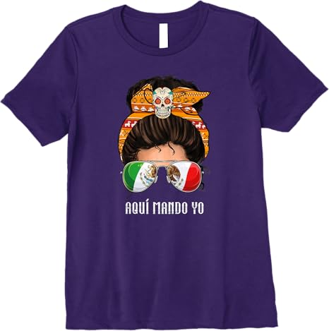 Aquí Mando Yo Mexican Flag Women’s Premium Women T-Shirt - Bandera Mexicana