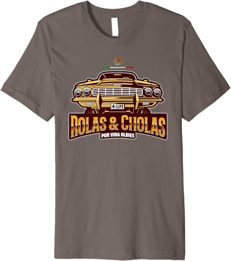 Rolas & Cholas Por Vida Oldies Mexican Lowrider Hombre Premium Men T-Shirt – Vintage Style, Bold Design