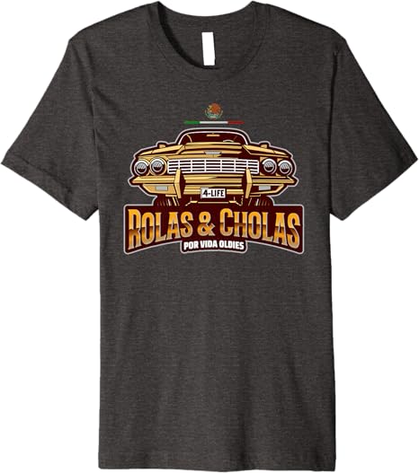 Rolas & Cholas Por Vida Oldies Mexican Lowrider Hombre Premium Men T-Shirt – Vintage Style, Bold Design