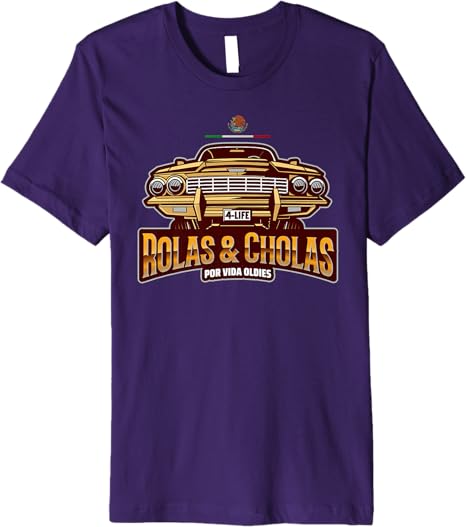 Rolas & Cholas Por Vida Oldies Mexican Lowrider Hombre Premium Men T-Shirt – Vintage Style, Bold Design