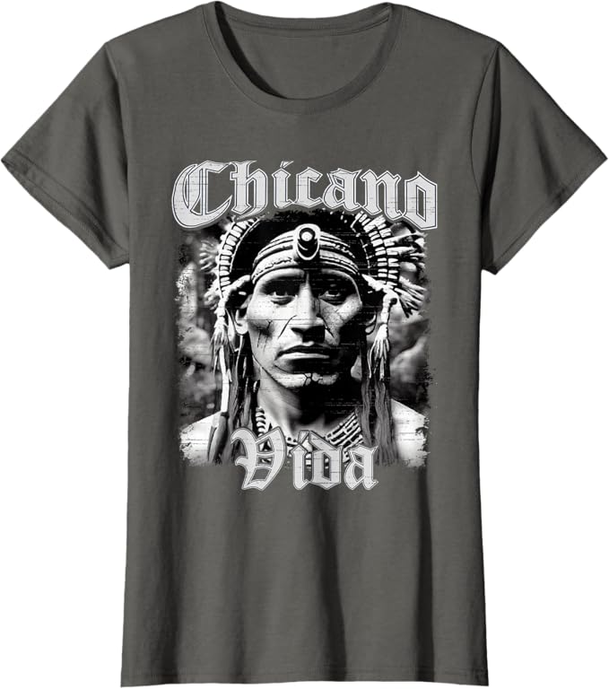 Chicano Vida Vintage Aztec Native American Mexican Women T-Shirt - Cultural Graphic Tee