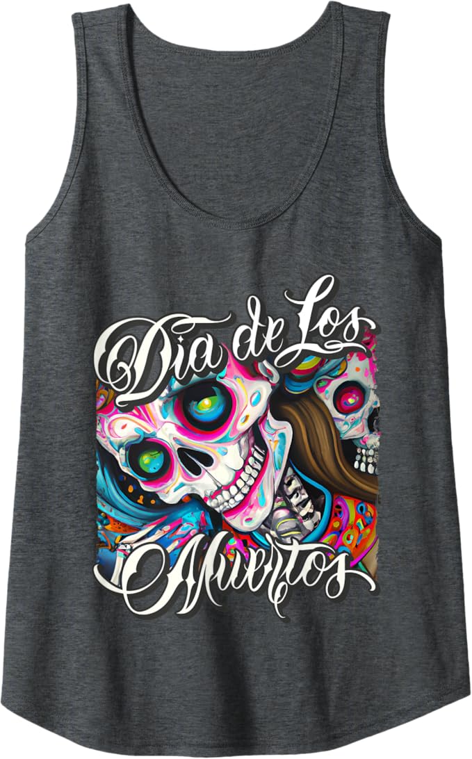Mexican Calaveras Catrina Día de los Muertos Colorful Skull Women Tank Top