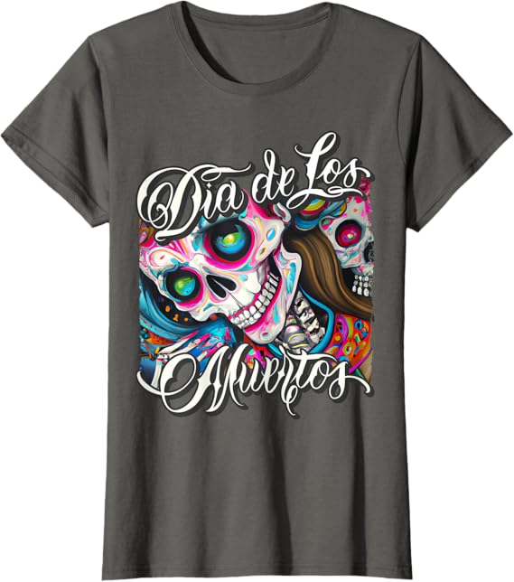 Colorful Catrina Skull Women T-Shirt – Mexican Dia de los Muertos Calaveras Design