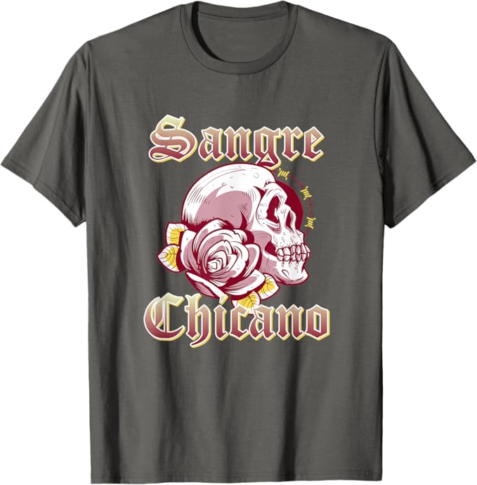 Sangre Chicano T-Shirt – Vintage Retro Mexican Skull Design for Men