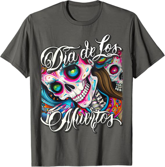Colorful Catrina Skull Men T-Shirt – Mexican Dia de los Muertos Calaveras Design