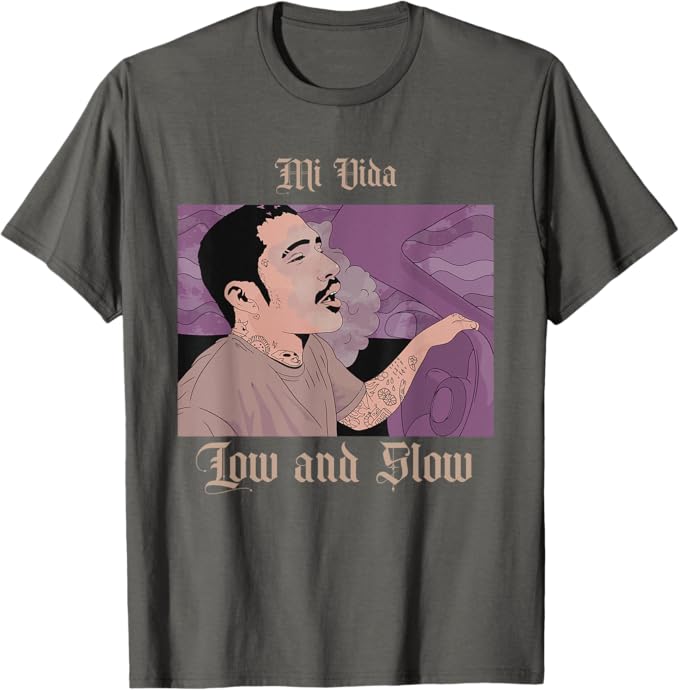 Mi Vida Low and Slow Men T-Shirt – Mexican Lowrider Chicano Hombre Design