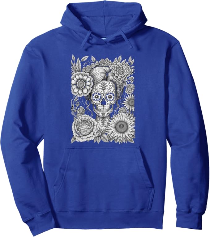 Creepy Calaveras Catrina Mexican Day of the Dead Pullover Hoodie - Holiday Apparel
