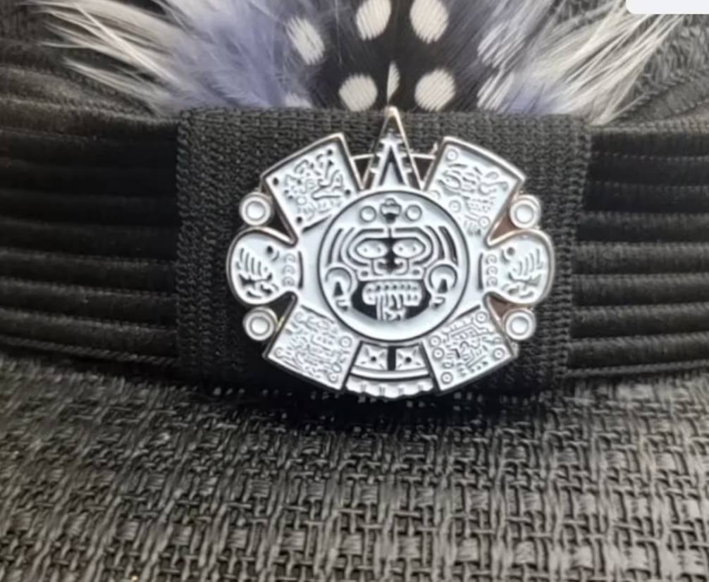 Aztec Calendar Lapel Pin – Stylish Cultural Accessory for Hats, Jackets, and Bags