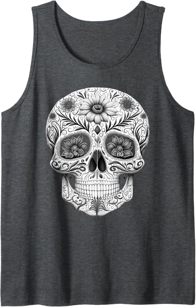 Dia De Los Muertos Mexican Skull Art Men Tank Top - Day of the Dead Design