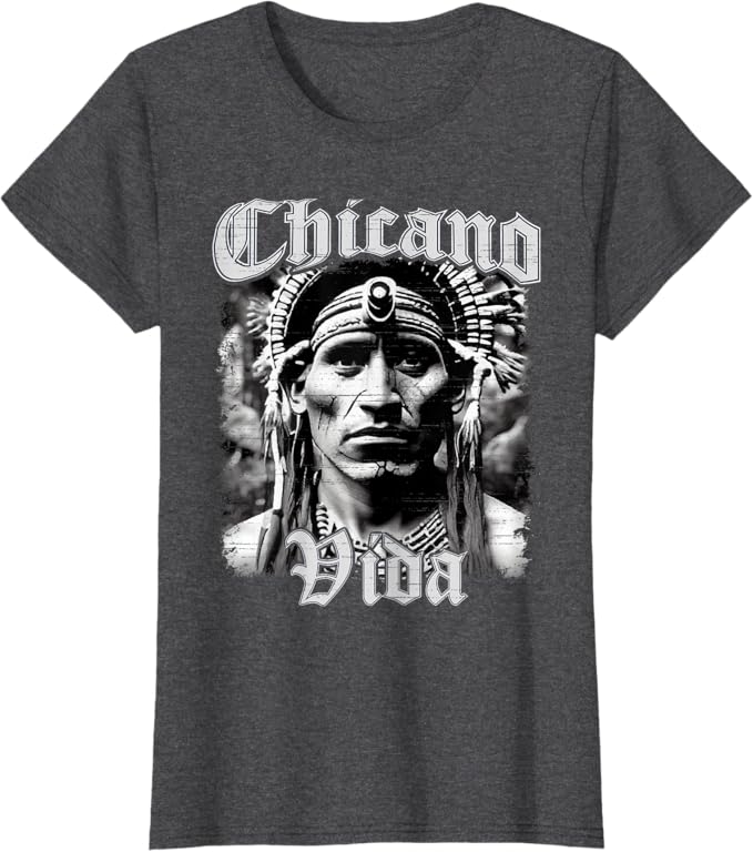 Chicano Vida Vintage Aztec Native American Mexican Women T-Shirt - Cultural Graphic Tee