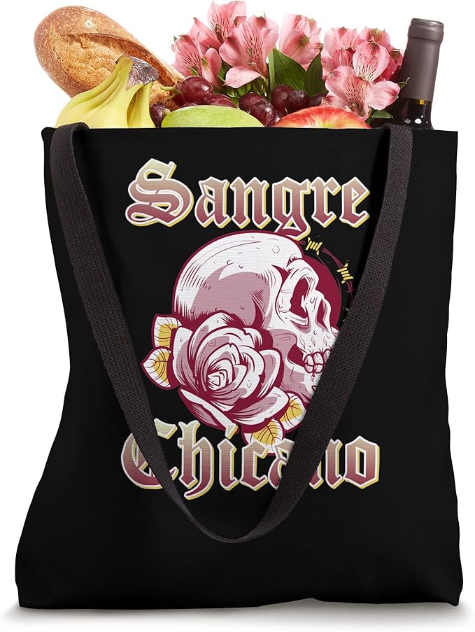 Sangre Chicano Vintage Retro Mexican Skull Hombre Tote Bag - Stylish & Unique Design