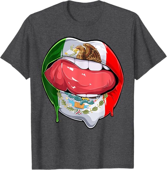 Mexico Flag Lips Men T-Shirt – Stylish Mexican Bandera Lips Design