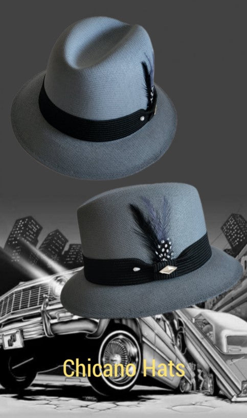Goldline Oxford Black Band Fedora – Stylish Lowrider Flip-Up or Flip-Down Hat