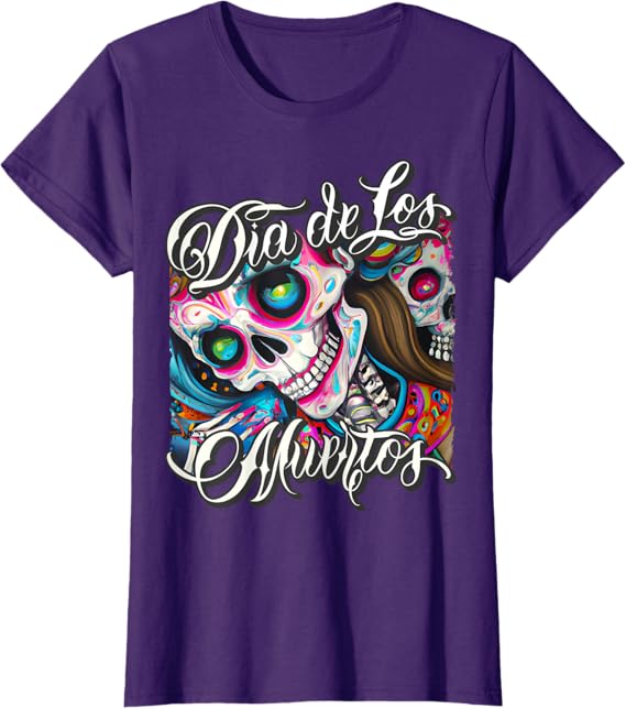 Colorful Catrina Skull Women T-Shirt – Mexican Dia de los Muertos Calaveras Design