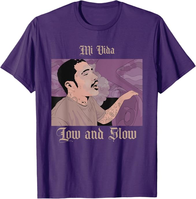 Mi Vida Low and Slow Men T-Shirt – Mexican Lowrider Chicano Hombre Design