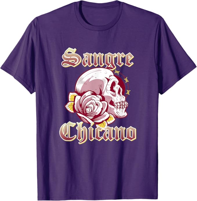 Sangre Chicano T-Shirt – Vintage Retro Mexican Skull Design for Men