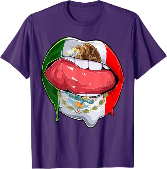 Mexico Flag Lips Men T-Shirt – Stylish Mexican Bandera Lips Design
