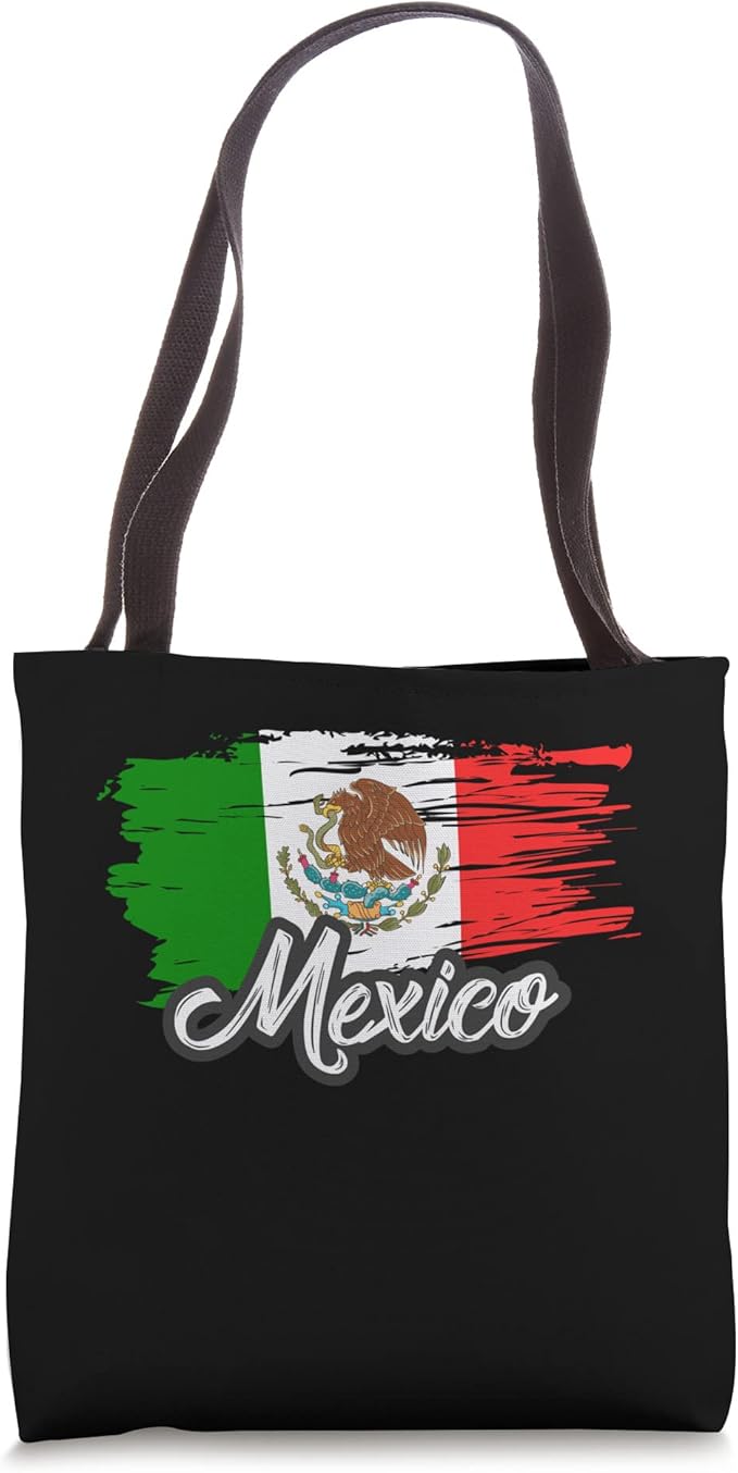 Retro Mexican Flag Tote Bag - Vintage Bandera Mexicana Design