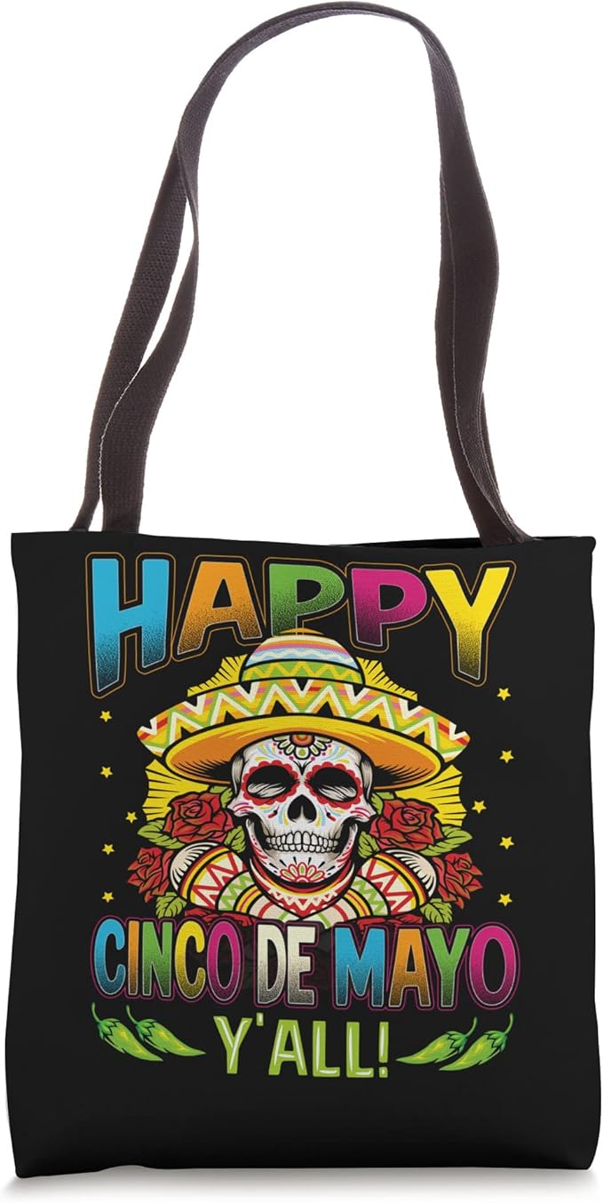 Cinco de Mayo Party Tote Bag - Happy Cinco de Mayo Y'All Design