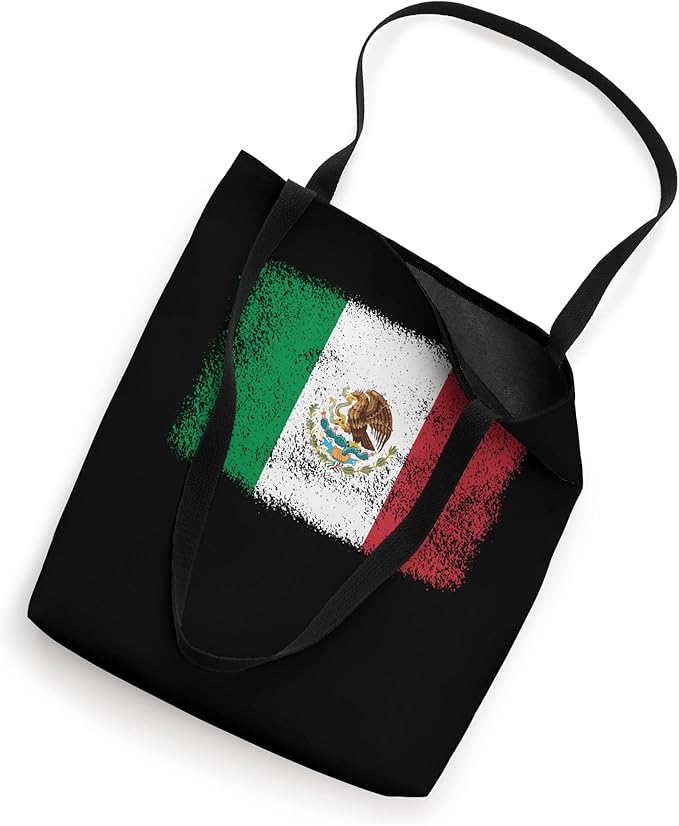 Retro Mexico Flag Tote Bag - Mexican Bandera Pride Camiseta Style