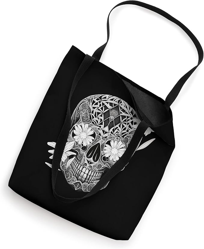Flower Sugar Skull Mexico Dia De Los Muertos Tote Bag - Day of the Dead Accessories