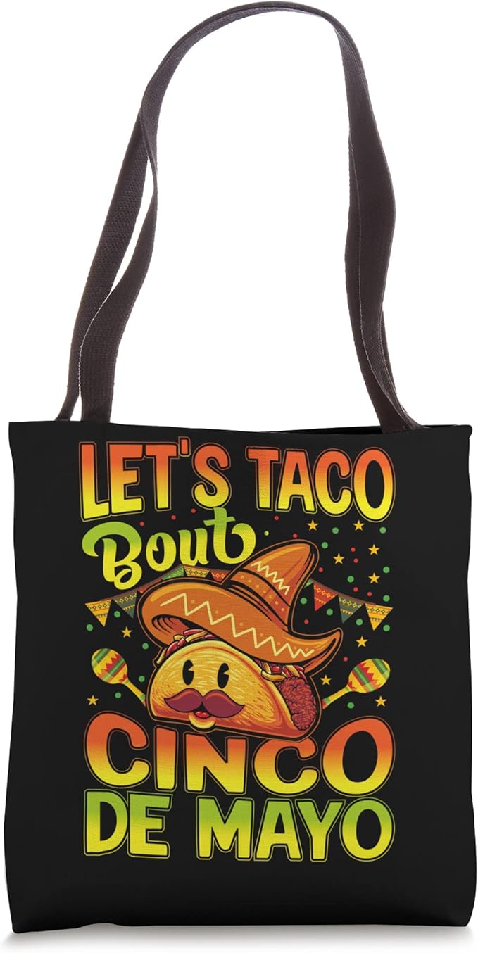 Mexican Cinco De Mayo Party Tote Bag - Let's Taco 'Bout It Design