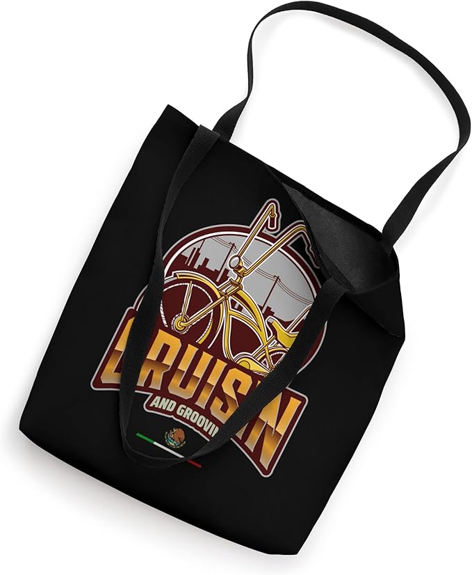 Cruisin' and Groovin' Chicano Lowrider Bike Mexican Tote Bag - Stylish and Durable