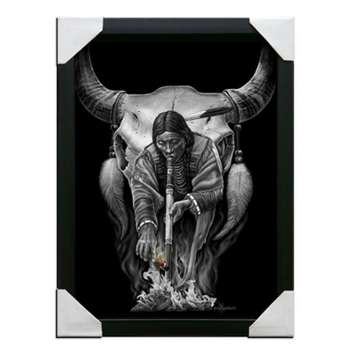 Chiefin - Small Framed Canvas Art - 12" x 16"