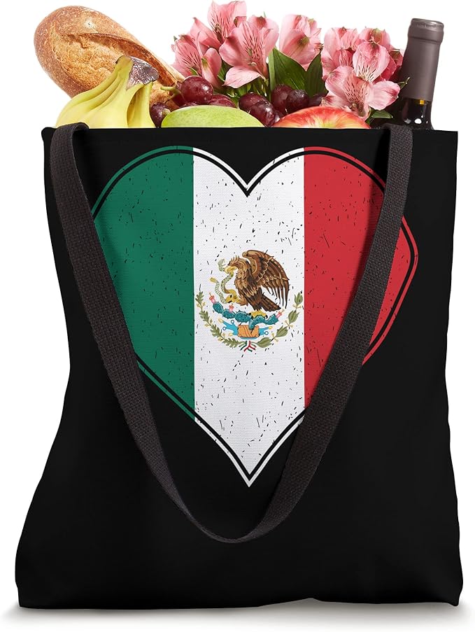 Corazon Mexicano Mexican Flag Tote Bag - Bandera de Mexico Camiseta Design