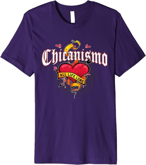Chicanismo All Life Long Retro Mexican Chicano Heart Premium Men T-Shirt