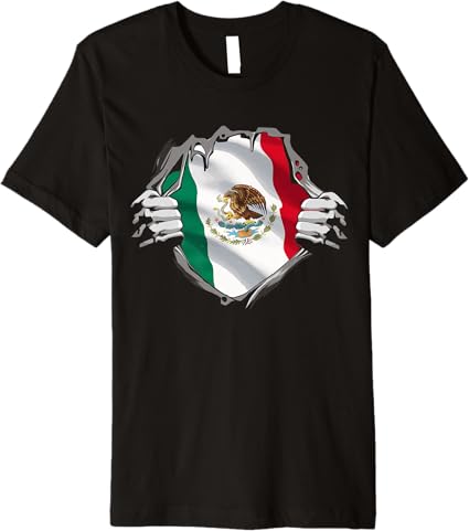 Mexican Superhero Men T-Shirt | Mexico Flag Bandera Mexicana Pride Premium Tee