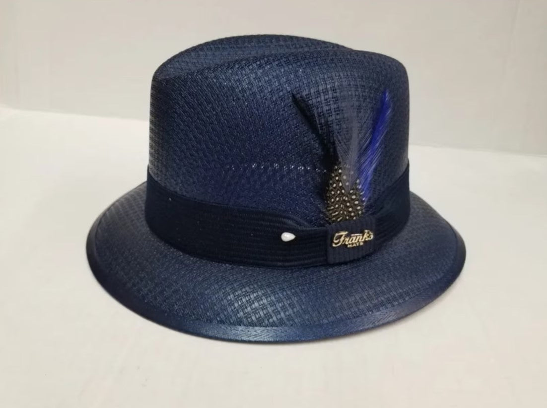 Classic Traditional Garcia Navy Blue Fedora – Stylish Lowrider Hat for Men