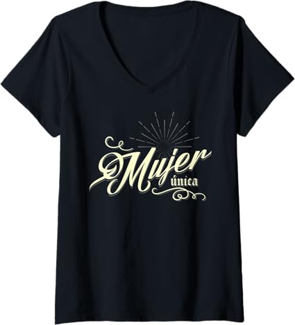 Women's Mujer Única Mexican V-Neck T-Shirt for International Women's Day or Mother's Day