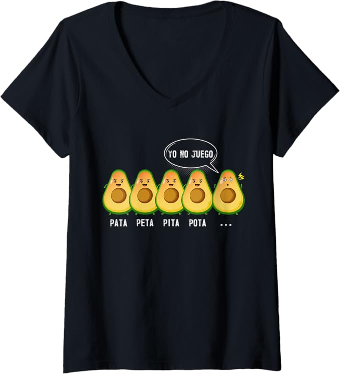 Women's Pata Peta Pita Pota Yo No Juego Funny Mexican Latino Quote V-Neck Women T-Shirt