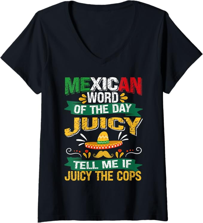 Womens Mexican Cinco De Mayo Party V-Neck T-Shirt