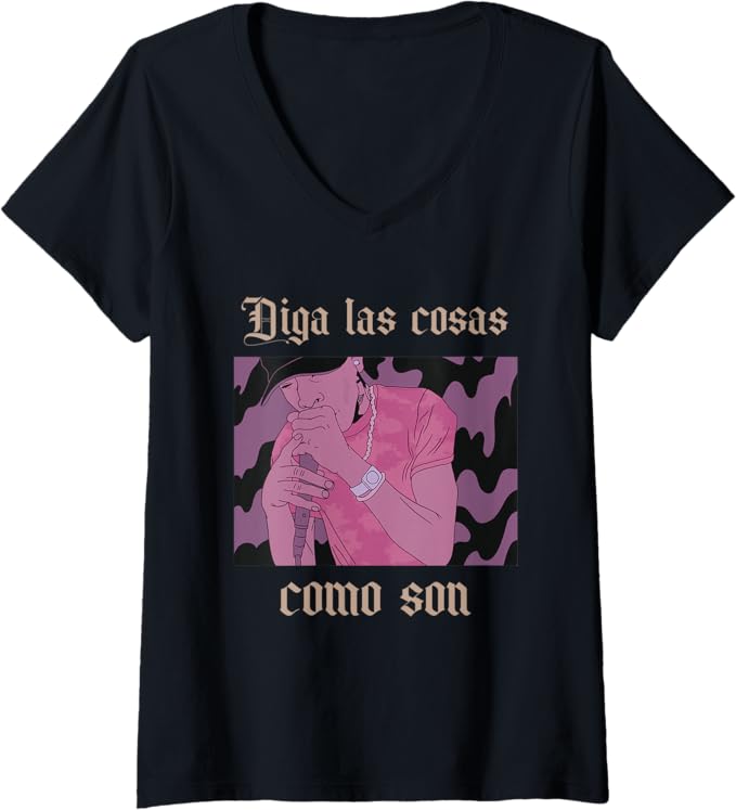 Women's Diga Las Cosas Como Son Latino Chicano Hip Hop V-Neck Women T-Shirt