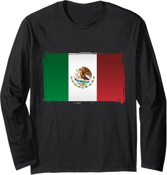 Mexico Flag Long Sleeve T-Shirt | Bandera de México Shirt for Men & Women