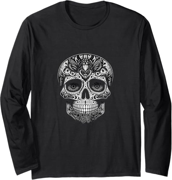 Dia De Los Muertos Skull Calaveras Long Sleeve T-Shirt - Day of the Dead Mexico Shirt