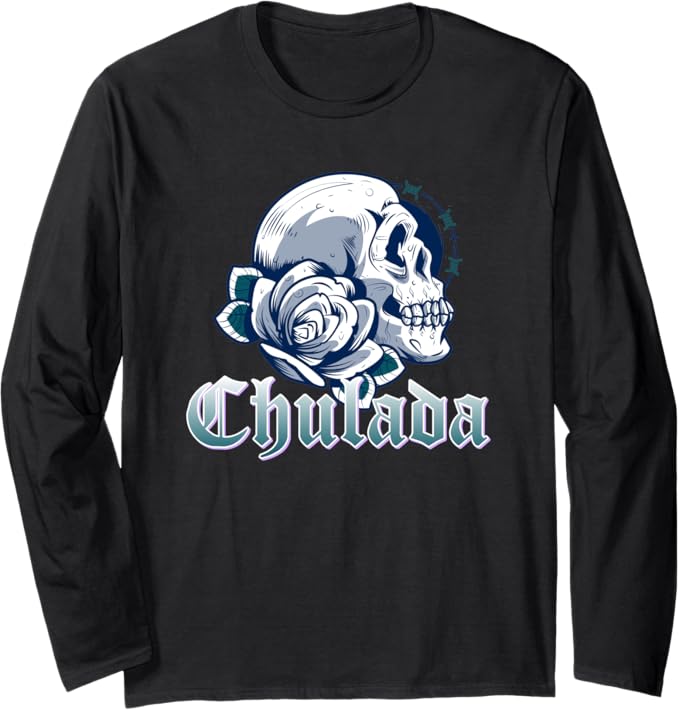 Chulada Skull Vintage Mexicana Women’s Long Sleeve T-Shirt – Stylish Mexican Design for Women
