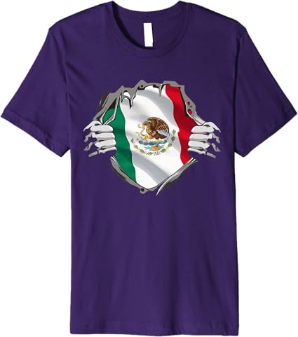 Mexican Superhero Men T-Shirt | Mexico Flag Bandera Mexicana Pride Premium Tee