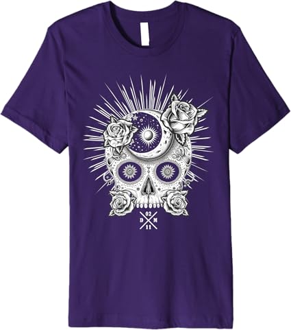 Premium Mexican Occult Sugar Skull Men T-Shirt | Dia De Los Muertos Apparel