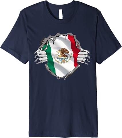 Mexican Superhero Men T-Shirt | Mexico Flag Bandera Mexicana Pride Premium Tee