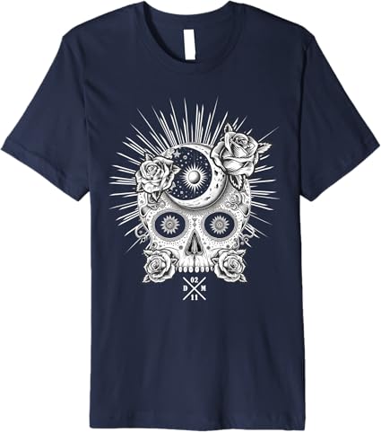 Premium Mexican Occult Sugar Skull Men T-Shirt | Dia De Los Muertos Apparel