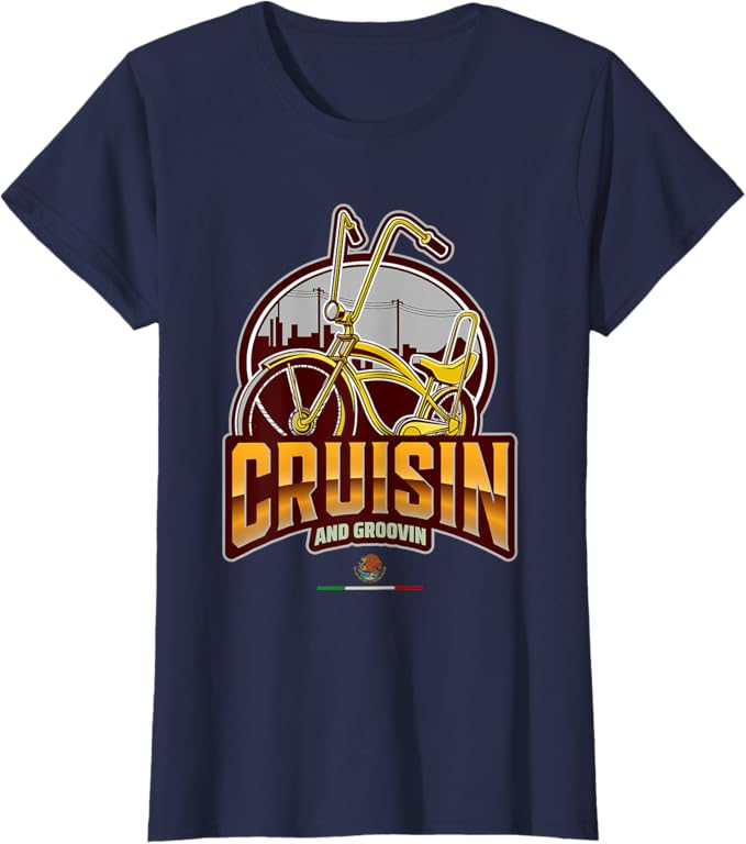 Chicano Lowrider Bike Women T-Shirt – Cruisin’ & Groovin’ Mexican Style
