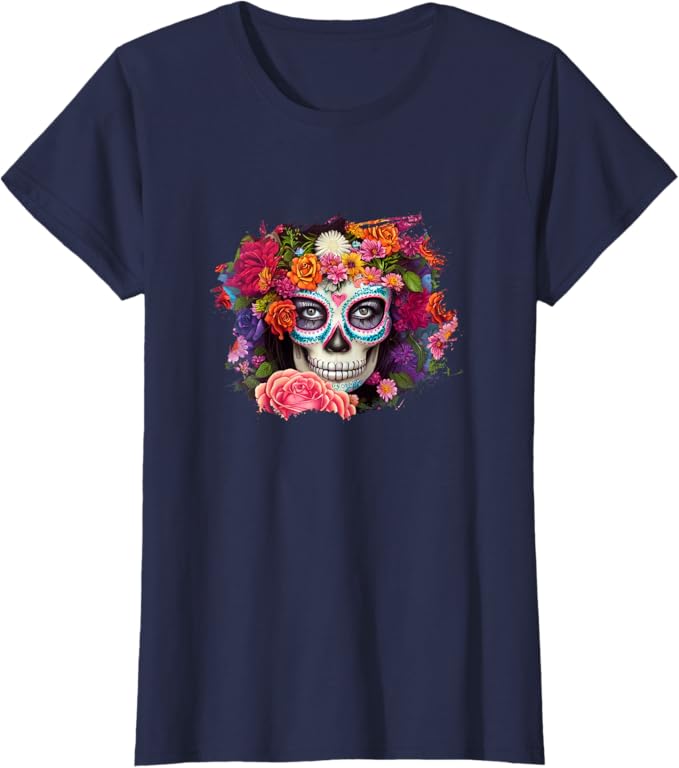 Mexico Day of the Dead Skull Women T-Shirt | Dia De Los Muertos Shirt