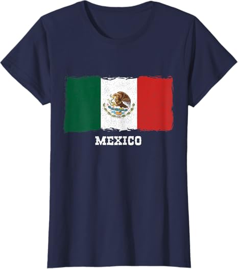 Vintage Mexico Flag Women T-Shirt | Retro Bandera Mexicana Shirt